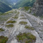 L'ancienne crémaillère qui servait aux grues durant les travaux